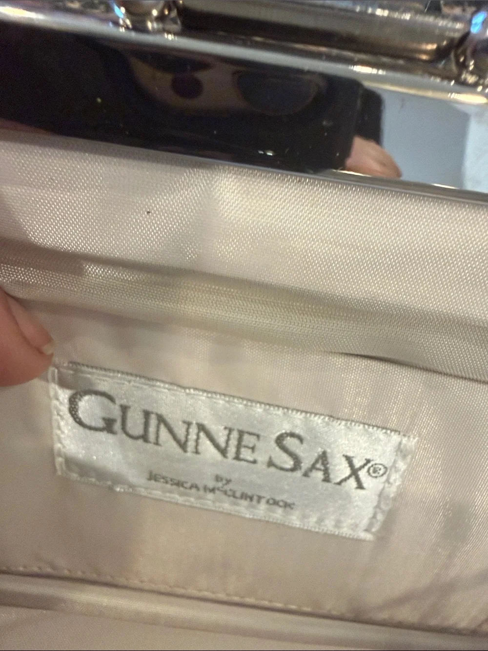 GUNNE SAX satin evening clutch very good condition ivory